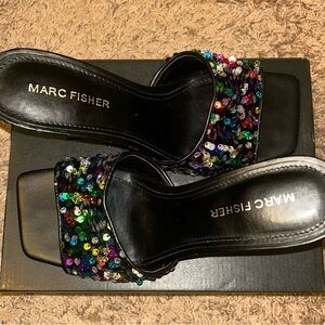 Marc Fisher Multicolor Sequin Mules